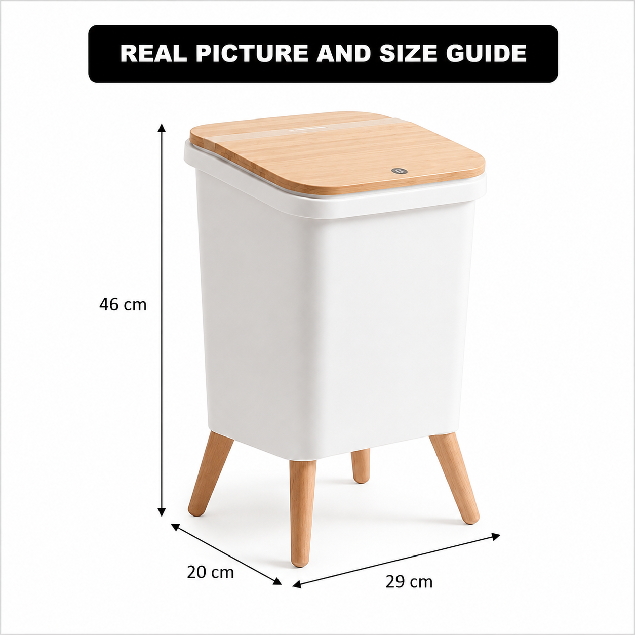 WoodStyle Modern Push Open Dustbin