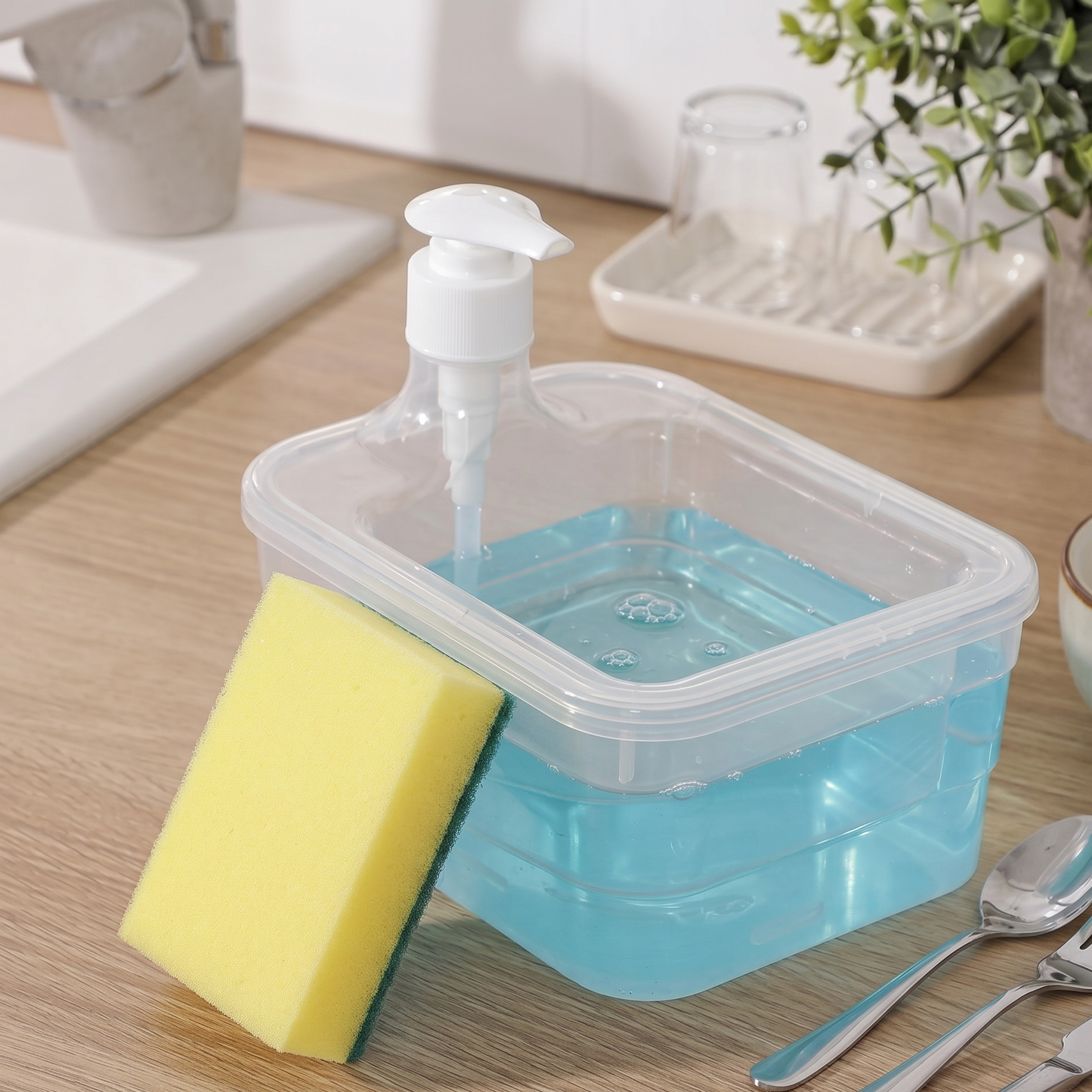 Sink Side Liquid Dispenser and Sponge Set